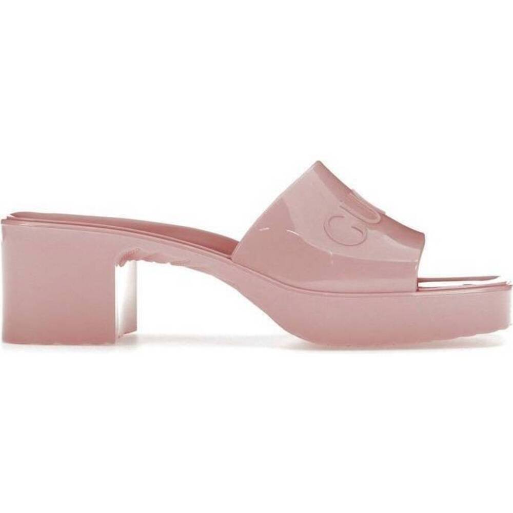 Gucci Pink Rubber Slide Sandals